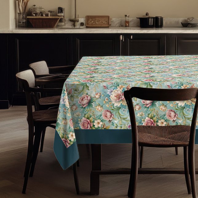 Toalha De Mesa Quic Refinado Rococo Floral Soft Pastel Elegante (Chic Refined Rococo Floral Soft Pastel Elegant Tablecloth)
