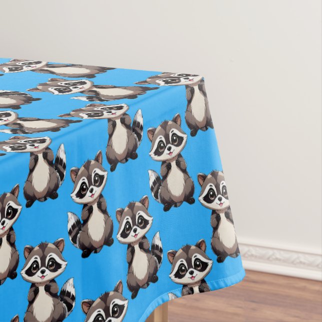 Toalha De Mesa Raccoon Pattern Design Blue  (Posição Original)