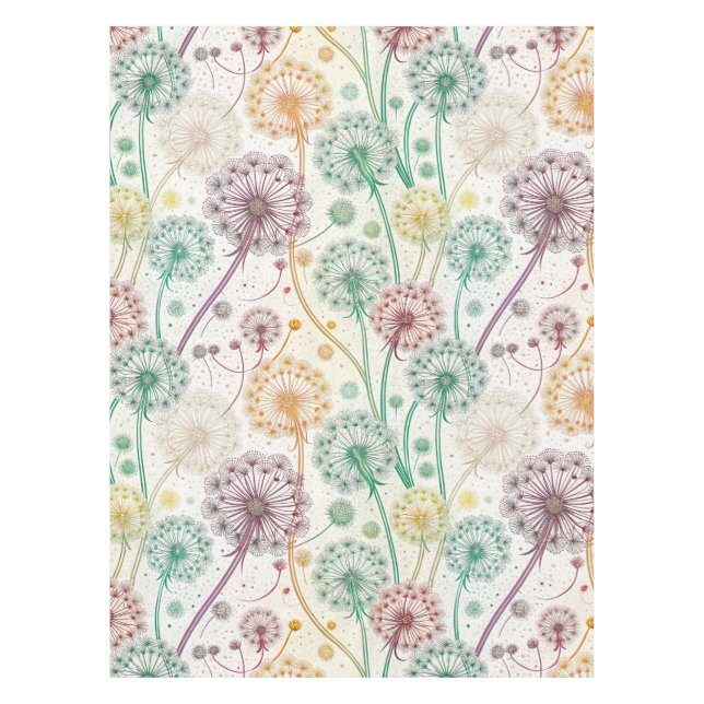 Toalha De Mesa Rainbow Dandelion Breeze - Whimsical Floral (Frente)
