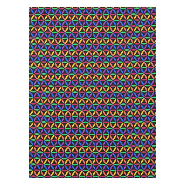Toalha De Mesa Rainbow Flower of Life Standard (Flor da Vida) (Frente)