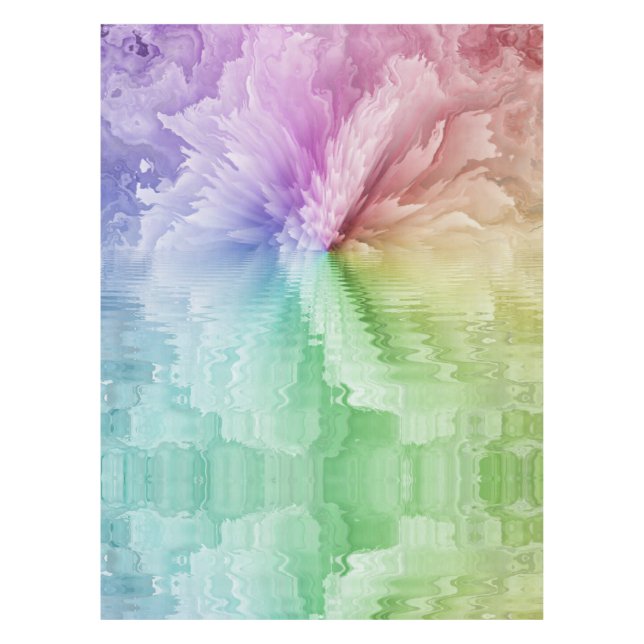 Toalha De Mesa Rainbow Peony Tie Dye Hippie (Frente)