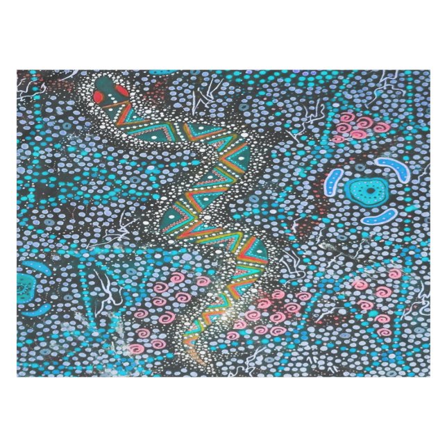 Toalha De Mesa Rainbow Serpent Art Tablecloth Aboriginal (Frente (Horizontal))