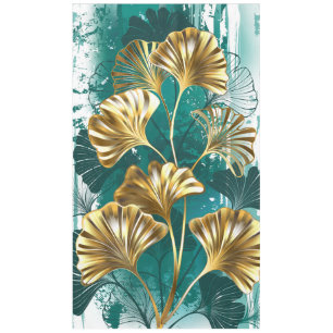 Toalha De Mesa Ramificação com Ouro deixa Ginko Biloba