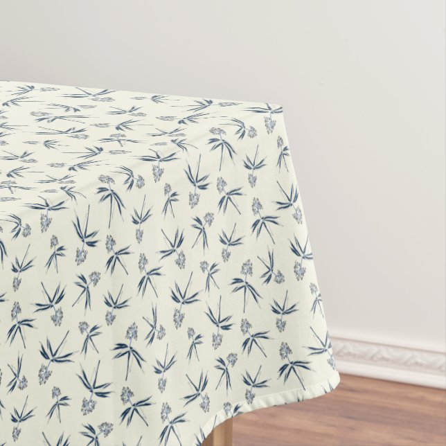 Toalha De Mesa Ramificações Azuis de Budding no creme - padrão pe (Posição Original)