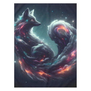 Toalha De Mesa Raposa Espiritual Fantasia Luz Estelar Cósmica