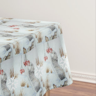Toalha De Mesa Rato bonito e arte vermelha dos animais selvagens