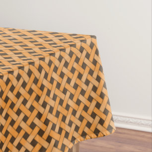 Toalha De Mesa Rattan Amarelo Tecido Gráfico em Marrom Personali