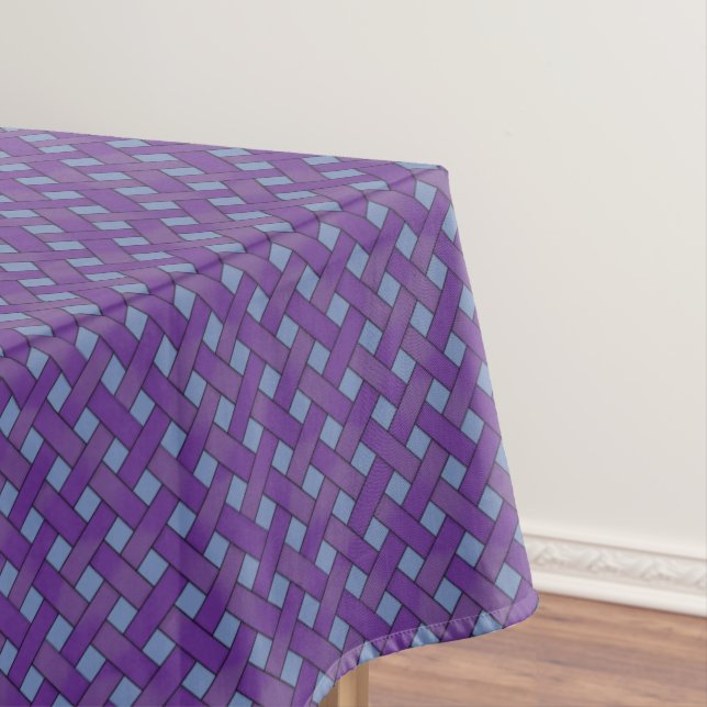 Toalha De Mesa Rattan roxo tecido em azul personalizado (Posição Original)