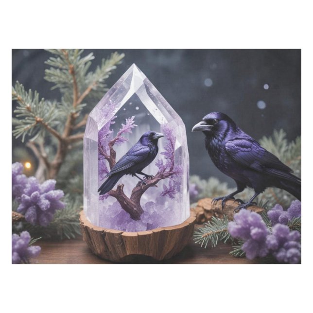 Toalha De Mesa Ravens de Blackbird com Cristal de inverno (Frente (Horizontal))