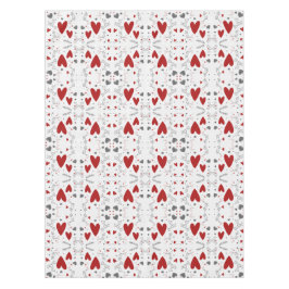 Toalha De Mesa Red and Black Retro Hand Drawn Hearts Love