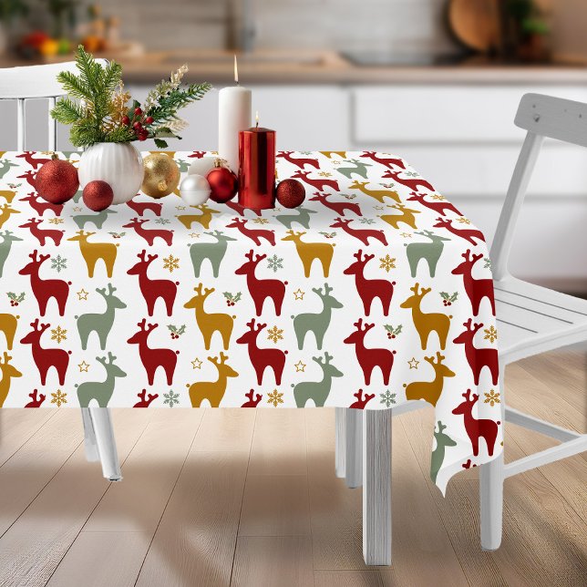 Toalha De Mesa Red Christmas Reindeer Pattern#12 ID1009 (Criador carregado)