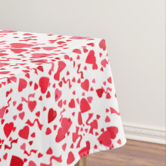 Toalha De Mesa Red Confetti Hearts Pattern