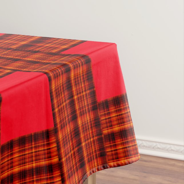 Toalha De Mesa Red Crisscross Tartan, (Posição Original)