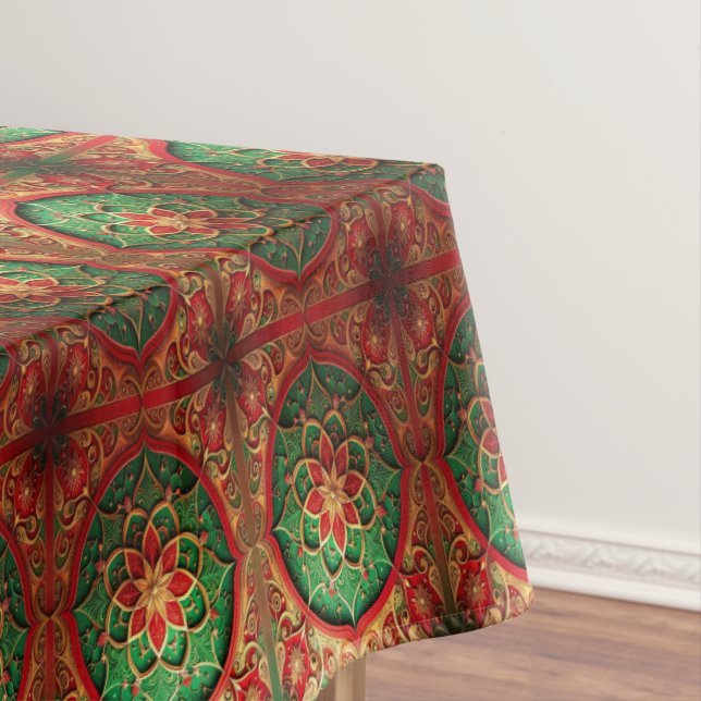 Toalha De Mesa Red Green Decorative Holiday Tablecloth (Posição Original)