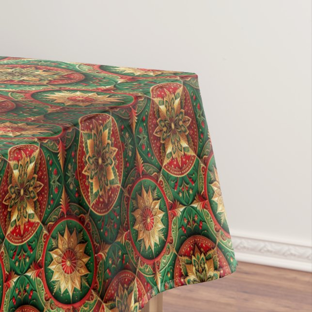 Toalha De Mesa Red Green Decorative Holiday Tablecloth (Posição Original)