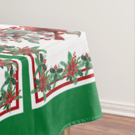 Toalha De Mesa Red Mockingbird Poinsettia Green