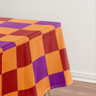 Toalha De Mesa Red Orange Purple Checkered Pattern Design