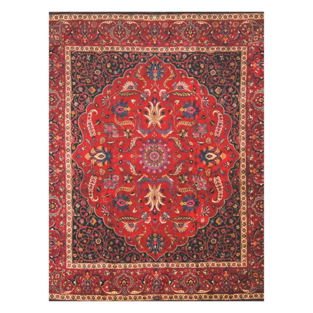 Toalha De Mesa Red Persian Rug Cotton Tablecloth (Frente)