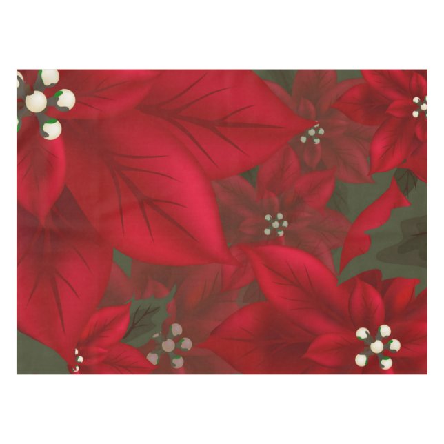Toalha De Mesa Red Poinsettia Tablecloth (Frente (Horizontal))