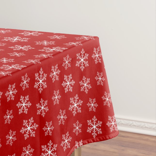 Toalha De Mesa Red Snowflake Tablecloth (Posição Original)