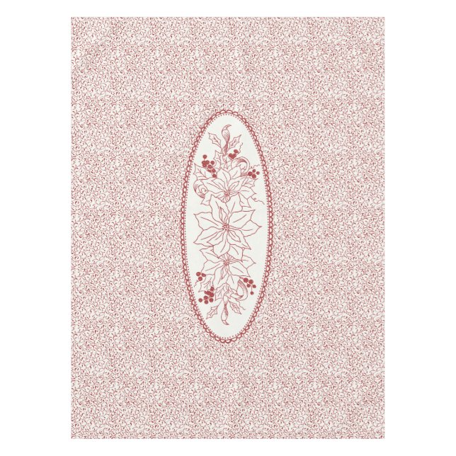 Toalha De Mesa Redwork Medallion Tablecloth - Vinha de Natal (Frente)