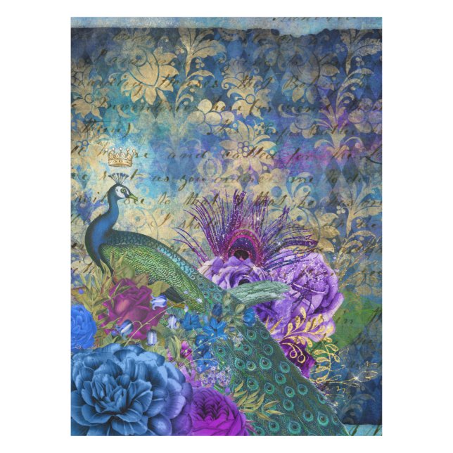 Toalha De Mesa Regal Peacocks Peacock Tablecloth (Frente)