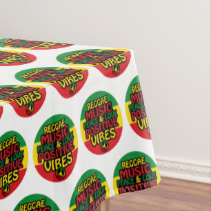 Toalha De Mesa Reggae design com aspas positivas e sinalizador re
