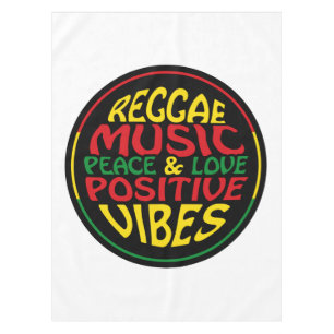 Toalha De Mesa Reggae Music com afirmações e citações positivas