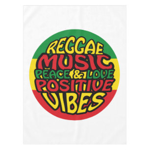 Toalha De Mesa Reggae Music com afirmações positivas