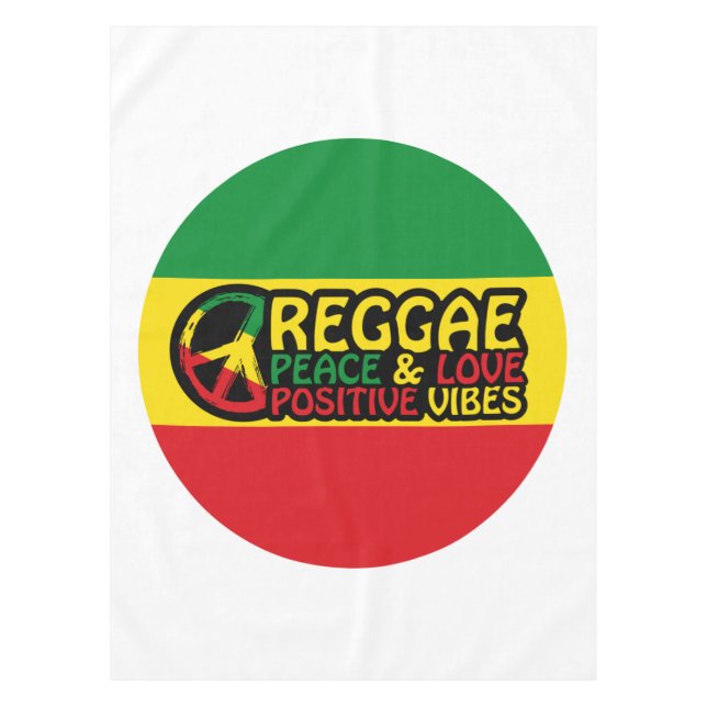 Toalha De Mesa Reggae Music com citações positivas (Frente)