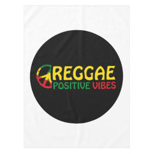 Toalha De Mesa Reggae Music com vibrações positivas e bandeira de
