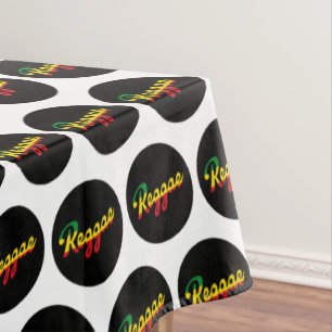 Toalha De Mesa Reggae Música com cores de sinalizador de reggae