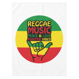Toalha De Mesa Reggae Shaka Hand com citações positivas