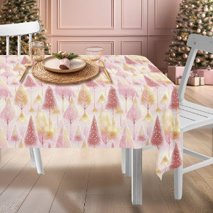 Toalha De Mesa Reindeer de Natal rosa Dourado Padrão nº 13 ID1009