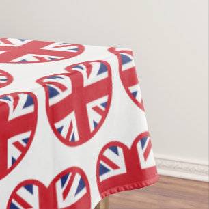 Toalha De Mesa Reino Unido Union Jack Flag Heart
