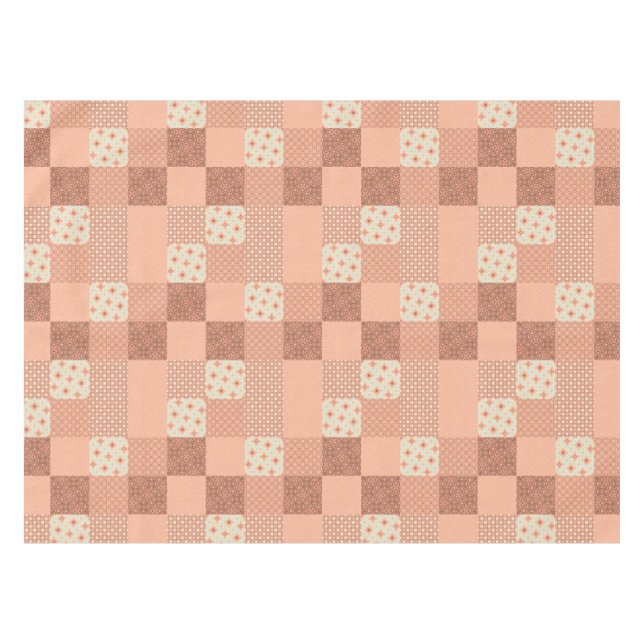 Toalha De Mesa Remendo Rosa Retro (Frente (Horizontal))