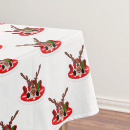 Toalha De Mesa Rena de Natal Cestiva Vermelha Kasky