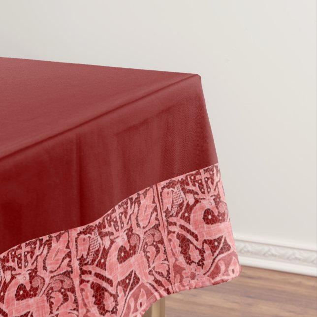 Toalha De Mesa Rena de Natal Lace 60" x 104" (Posição Original)