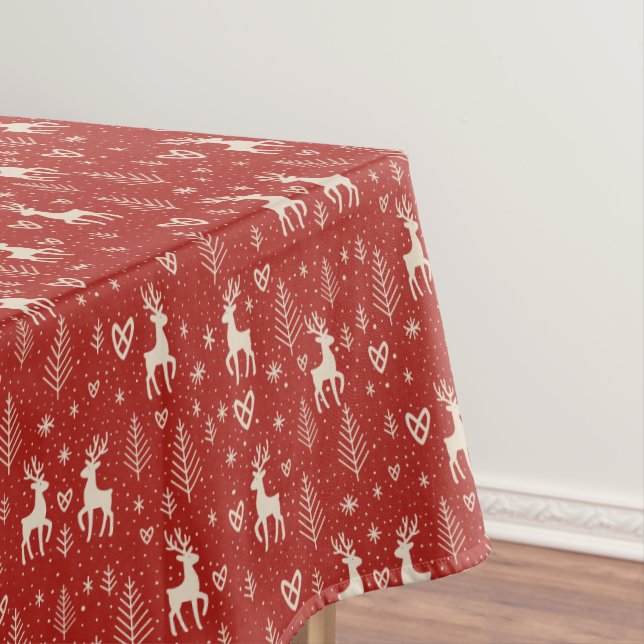 Toalha De Mesa Rena de Natal Nórdica (Posição Original)