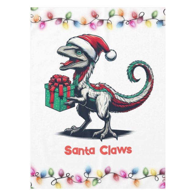 Toalha De Mesa réptil de Natal com chapéu de Papai Noel (Frente)