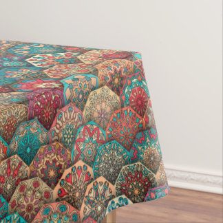 Toalha De Mesa Retalhos do vintage com elementos florais da