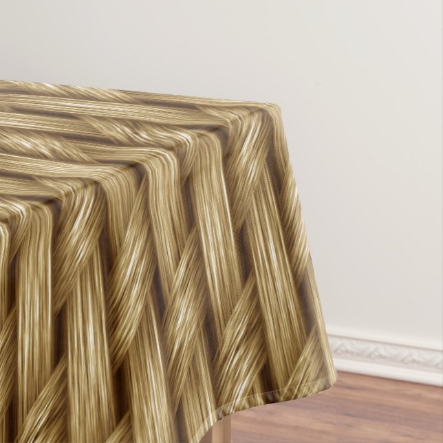 Toalha De Mesa Retângulo Único de Padrão de Onda de Twine Rustic (Posição Original)