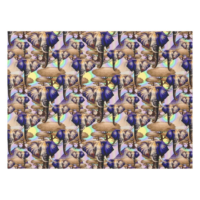 Toalha De Mesa Retrato Surreal do Elefante Africano (Frente (Horizontal))