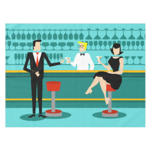 Toalha De Mesa Retro Cocktail Lounge Tablecloth