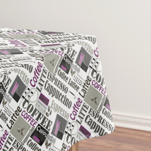 Toalha De Mesa retro coffee kitchen pattern for espresso latte  (Posição Original)