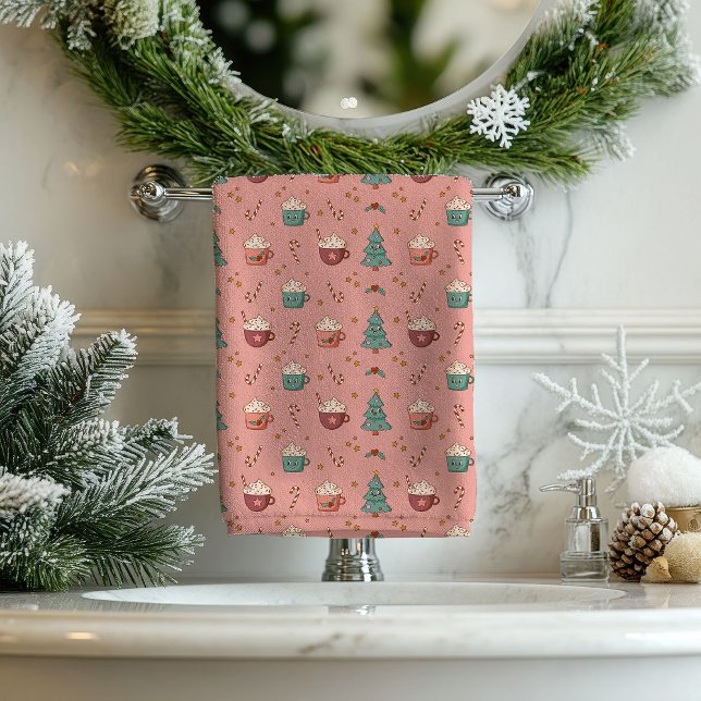 Toalha de mesa retrô de Natal em tons pastel funky (Retro Holiday Tablecloth Funky Pastel Christmas)