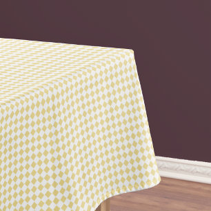 Toalha De Mesa Retro do Padrão Verificado Dourado Amarelo Luxo