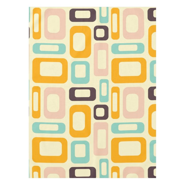 Toalha De Mesa Retro geometric pattern in light beige background (Frente)