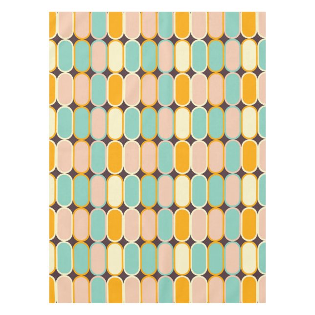 Toalha De Mesa Retro geometric pattern with vertical ovals (Frente)