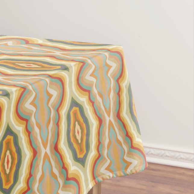 Toalha De Mesa Retro Pop Art Abstract Geometric Wavy Pattern (Posição Original)